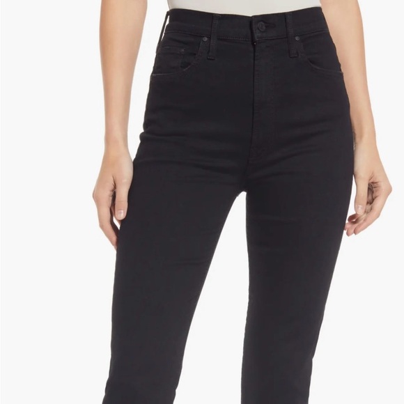 MOTHER Denim - Mother High Waisted Rider Ankle Not Guilty Black jeans, size 32 designer grunge